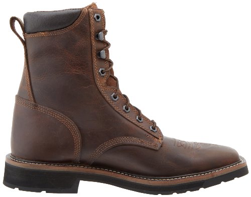 Justin Original Work Men's Stampede Rugged Soft Toe Lace Up Work Boots Tan 10 EE - Thumbnail 6