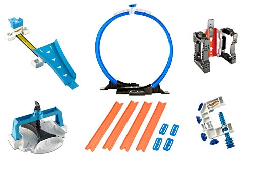 Hot Wheels Workshop Track Builder Loop It, Switch It, Clamp It, Jump It, Trick Brick, and Straight Track Starter Kit ( 6 Pack )