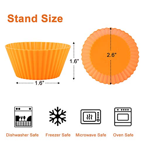 Silicone Cupcake Baking Cups Molds 15 Pack Reusable Cupcake Holder