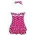 qyqkfly Polka Dot Girls Kids Bathing Suits Adjustable Swimsuits (FBA)