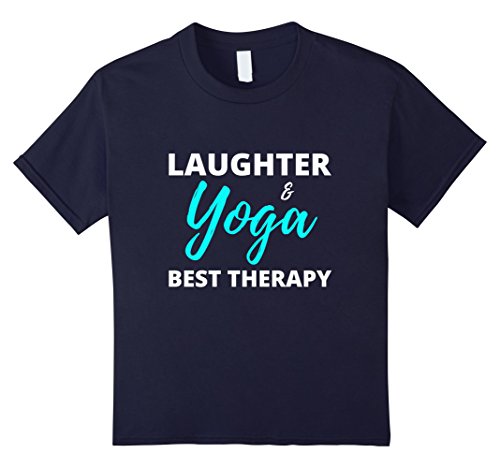 Kids Laughter Yoga Best TherapyT-Shirt Funny Gift for Spiritual 4 Navy
