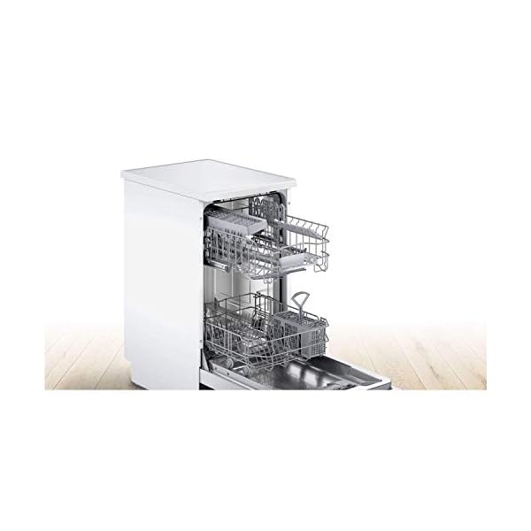 Bosch-SPS2IKW04G-Serie-2-Slimline-Freestanding-Home-Connect-Dishwasher-9-place-settings-45cm-wide-White Bosch SPS2IKW04G Slimline Dishwasher, 9 place settings, 9.5 litre, Silence on Demand, ExtraDry, White, Freestanding