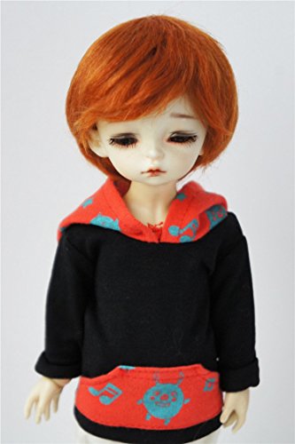 JD133 Short Cut Mohair BJD Doll Wigs Vinyl Doll Accessories (Carrot, 6-7inch)
