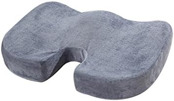 Memory Foam Office Chair and Car Seat Cushion, Orthopedic Design to Relieve Back, Sciatica and Tailbone Pain, Slip-Proof Grip (Grey)