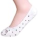 QBSM 3 Pack Womens Bowtie Dots Novelty Cotton Non Slip No Show Liner Socks