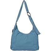 Thread Wallets Slouchy Bag for Women & Men - Crescent Sling Bag with Adjustable Strap and Zip Pocket, Unstructured & Foldable (Powder, Regular)