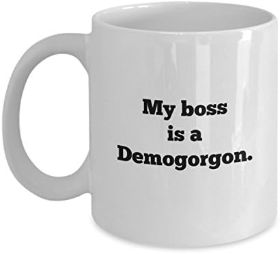 My Boss is a Demogorgon - Stranger Things Fan Mug - Funny Novelty Gift - 11 oz white coffee tea cup