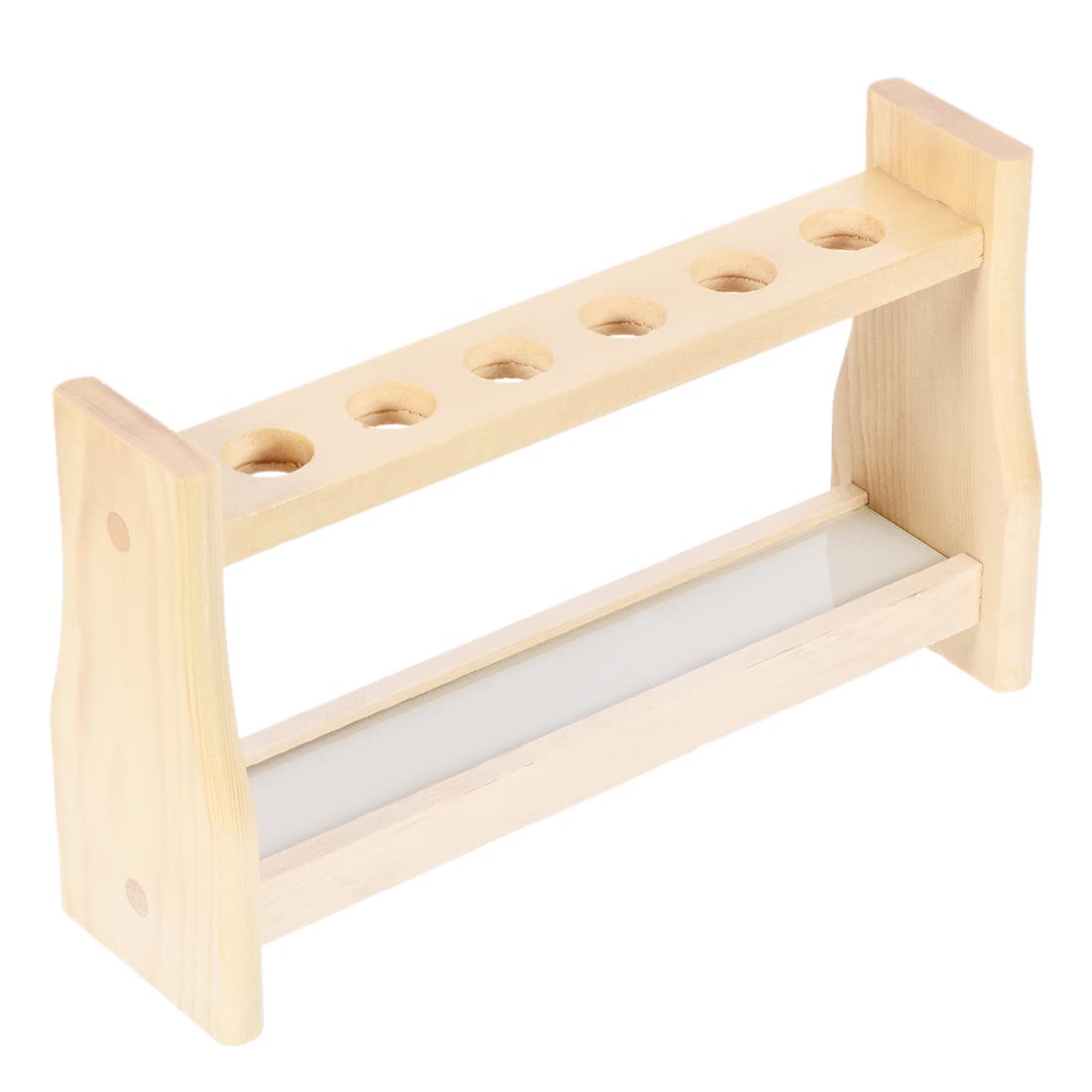 sourcing map Wooden Test Tube Holder Rack 6 Wells for 10ml Centrifuge Tubes