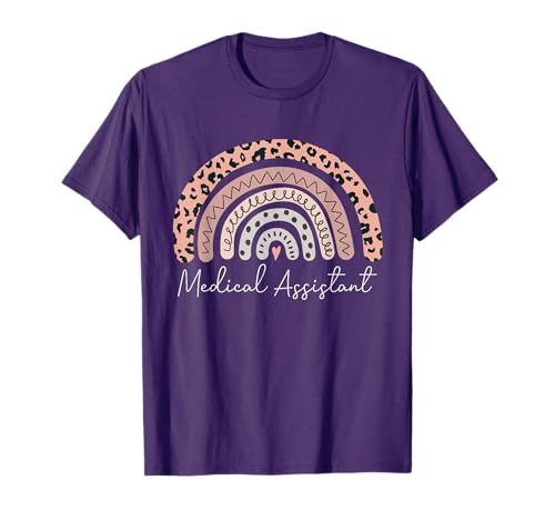 MA Medical Assistant Leopard Rainbow Clinical Nurse T-Shirt