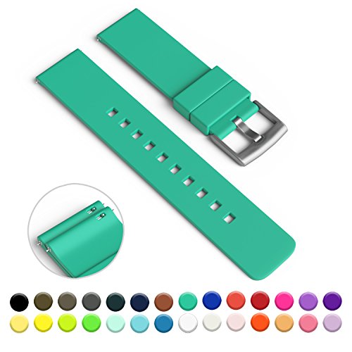GadgetWraps 14mm Silicone Strap / Band for Pebble Time Round Watch with Quick Release Pins (Emerald Green)