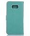 FLYEE Case Compatible with Samsung Galaxy S8 (5.8 inch,Released in 2017),Wallet Case for Women and Girls with Card Holder,Leather Flip case Kickstand for Galaxy S8- Embossed Flowers Green