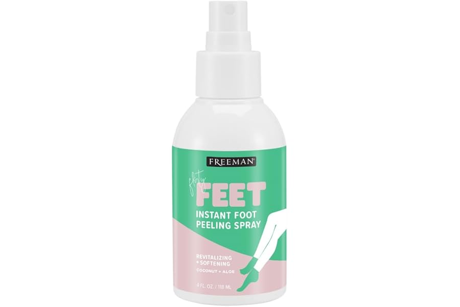 Freeman Flirty Feet Instant Foot Peeling Spray, Exfoliating Foot Mask For Summer, Moisturizing & Smooth Dry, Cracked Heels, Remove Dead Skin Quickly, Cruelty-Free & Vegan, 4 fl.oz./ 118 ml Bottle