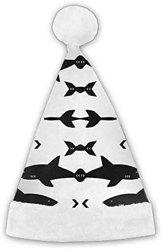 Sharks Attack Minimal Chevron Black And White Elf Hats - Christmas Costumes &amp; Accessories &amp; Costume Accessor