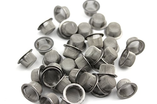 DeYue Crystal Pipe Screens, 40pcs 0.5Inch Diameter Premium Stainless Steel Mental Screen Filters for Crystal Pipe Use (40)