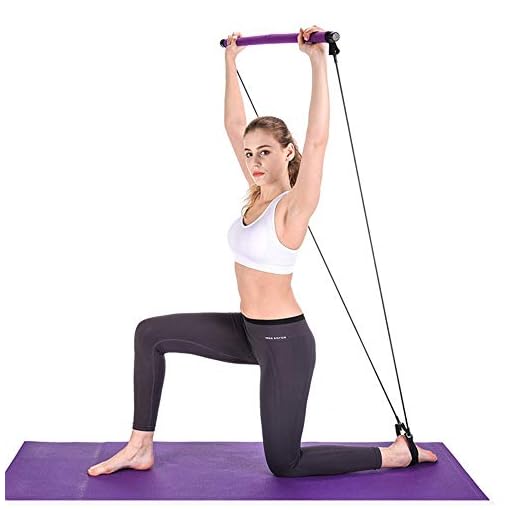 Portable Pilates Bar Kit with Resistance Band Yoga Pilates Stick Yoga Exercise Bar with Foot Loop for Yoga,Stretch…