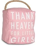 Pavilion Gift Company Open Door Decor - Thank Heaven for Little Girls Pink Door Stopper Baby Room Decoration