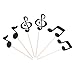 36 Pcs Music Notes Cupcake Toppers for Music Themed Party Decorations Glitter Musical Symbols Cupcake Picks for Baby Shower Birthday Party Supplies Black