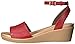 crocs Women's Leighann Anklestrap Lthr Wedge Sandal, Garnet, 8 M US