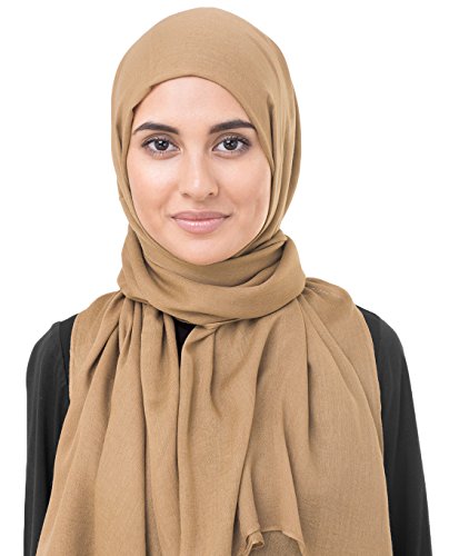 Inessence latte viscose woven scarf women girls wrap me…