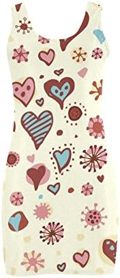 Abbie Miller Love Hearts Dress Women's Polyester Vest Dress Ivory