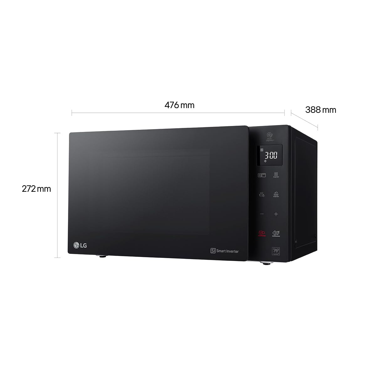 LG MH6535GDS Mikrowelle (25 L, 1000 W) mit Grill (LED-Display, Smart Inverter Technologie, pflegeleicht), Schwarz 6
