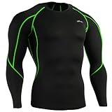 emFraa Men Women Skin Tight Compression Base layer Black Running Shirt S ~ XXL