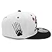 Embroidered California Republic with Bear Claw Scratch Snapback Cap (White/Black)