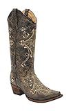 Corral Women's Circle G Crackle Scroll Bone Embroidered Western Boot