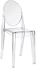 Nicer Furniture&reg; Set of 1 Philippe Starck Louis XVI Ghost Side Chair without Arms-Modern Victoria Dining Chair Polycarbonate Plastic in Clear Transparent Crystal