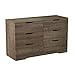 South Shore Holland 6-Drawer Double Dresser, Weathered Oak,
