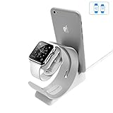 Charging Bracket for Iphone/ iWatch Aluminum Alloy Charging Support (Silvery)