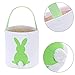 Faylapa 3Pcs Easter Egg Hunt Basket for Kids, Bunny Canvas Tote,Party's Celebrate Decoration Eggs Candy and Gifts Carry Bucket-(Green,Blue, Purple)
