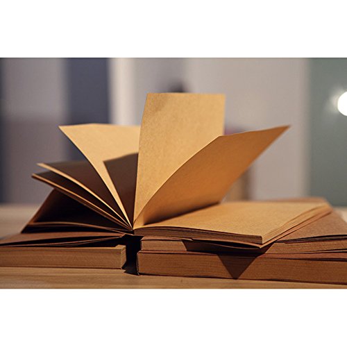 Oak-Pine Vintage Kraft Cover Notebook Drawing Scrawl Notepad Travel Journal Sketchbook Diary Memo Book with Blank Paper 56 Sheets / 112 Pages, Brown Paper 32K - Thumbnail 5