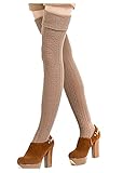 Mordenmiss Women's Knit High Thigh Booties Stockings