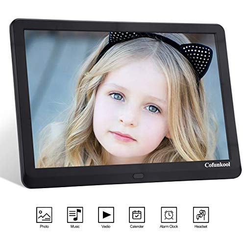 Digital Photo Frame 10 inches, CofunKool Digital Picture Frame with HD 1920x1080 IPS Screen, Support 1080P Video, Music Player, Auto On/Off Timer, Calendar, Alarm, with Remote Control