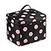 EN'DA professional Big Size Cosmetic Bag for Organize Makeups Travel Makeup Bag with Clear Mirror Single Layer Large Storage Space (Black&Pink)