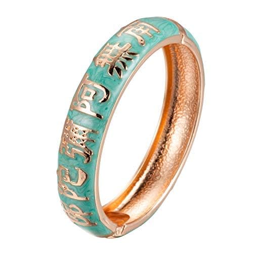 UJOY Enamel Bracelet Cloisonne Faith Bangle Vintage Handmade Cuff Jewelry keepsake - Green 2pcs Personalised Women Bracelets with Bracelet Box, Gold Bracelets for Women, Bangles for Womens — image 1