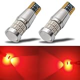 iBrightstar Newest 9-30V Extremely Bright Low Power 168 175 194 2825 912 921 W5W W16W T10 T15 Wedge LED Bulbs with Projector for Tail Brake Lights, Brilliant Red