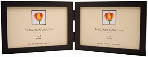 Dennis Daniels Gallery Woods Hinged Double Horizontal Picture Frames, 7 x 5 Inches, Ebony
