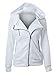 Choies Women White Zip Up Fleece Slim Fit Hooded Coat Warm Pocket Hoodie Jacket