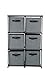 Homebi 6-Drawer Storage Chest Shelf Unit Storage Cabinet Multi-Bin Organizer with Removable Non-Woven Fabric Bins in Grey,25