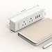 NTONPOWER Portable Travel Power Strip Surge Protector 2 Outlets 3 USB Ports - White