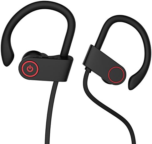 Wireless Headphones, Sport Earphones HD Stereo Bass Sweatproof Headsets with Mic for Running Gym Workout - Black