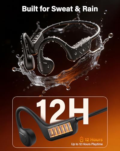 New Bone Conduction Headphones Bluetooth 6.0 Open Ear Headphones with Mic, Balanced Audio, Reduced Sound Leakage, IP54 Waterproof Secure Fit, Wireless Sports Headphones for Running, Workout & Cycling