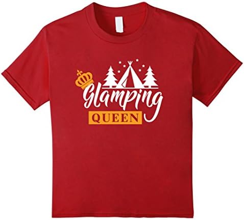 Kids Glamping Queen T-Shirt Glamorous Camping Gifts  10 Cranberry
