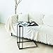 C-Hopetree Small Side Coffee End Table for Sofa - Black Metal