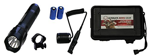Tactical 130+ Lumens Flashlight LED Light Kit For SKS AK47 AK-47 AK-74 VZ-58 WASR Rifle Includes Weaver Picatinny Rail Mount, Button Cap, Pressure Switch, Batteries, Defense Bezel & Hard Travel Case