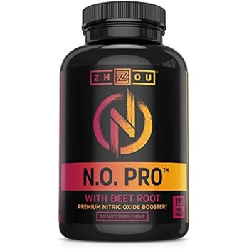 Zhou Nutrition Nitric Oxide Supplement with L Arginine, Citrulline Malate, AAKG and Beet Root - Powerful N.O. Booster and Muscle Builder for Strength, Blood Flow and Endurance - 120 Veggie Capsules.