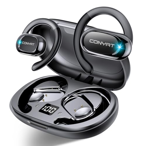 Conyat AI Language Translation Earbuds Real Time, 3-in-1 Translator Earbuds Open Ear with 6 Translation Modes/164 Language, 58H Headphones Translating Device for Travel/Business//Leaning, Black