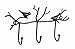 Creative Co-Op Metal Twig & Bird Wall Décor with 3 Hooks